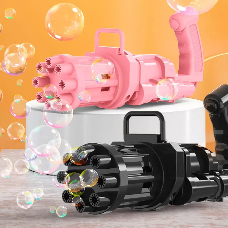 Bubble Machine, 8-Hole Huge Amount Bubble Maker, Cool Toys Gift Gatling Bubble Guns Automatic Bubble Machine for Kids,Electric Bubble Gun Toy,Bubble M