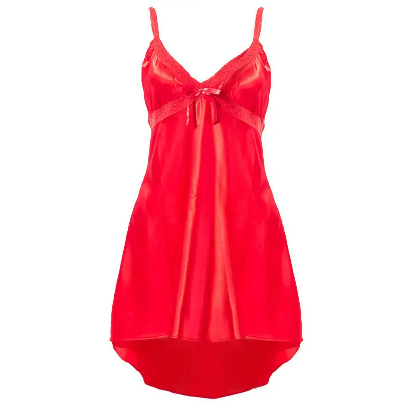 Ladies Satin Chemise with Lace (CHE-03)