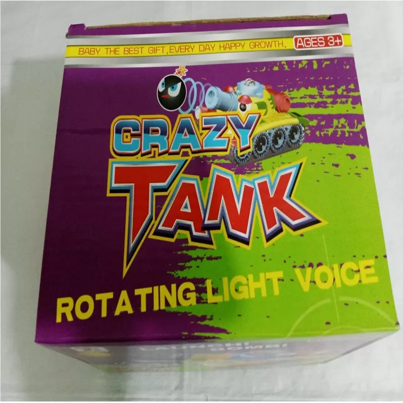 Crazy Tank - Rotating Light, Music, Automatic Ball Throw