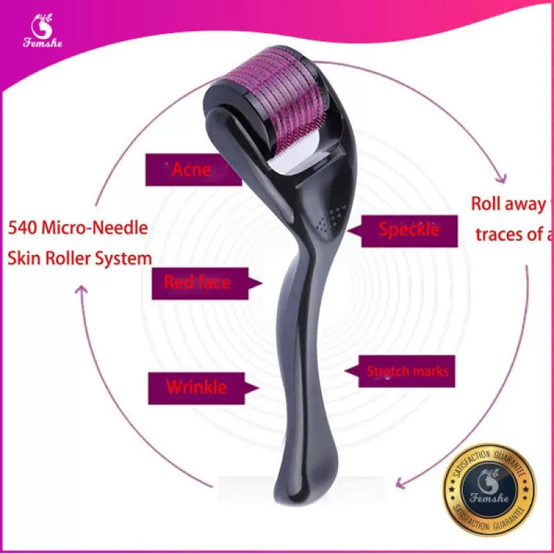 Derma Roller 1mm Skin Therapy Micro-Needle 540 For Acne Scars Wrinkles Stretch & Pores