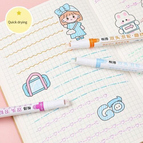 Double Head Curve Highlighter Pen Markers Pen Integrated Multiple Shapes