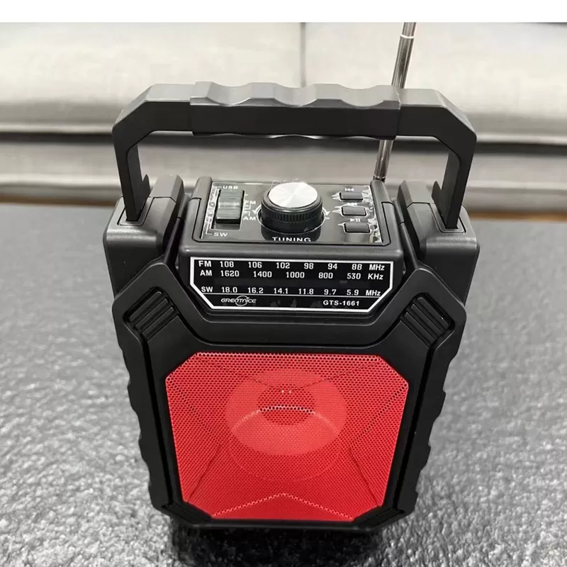GDPLUS GTS-1661 Portable Bluetoot Radio Speaker with AM/FM/SW/BT/USB/TF with LED Flashlight