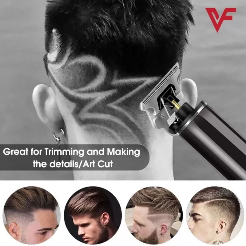 Hair Trimmer for Men, Cordless Beard Trimmer for Men, Electric T Blade Liners Outline Edgers Shaver 0mm Bald Zero Hair Cutting Machine