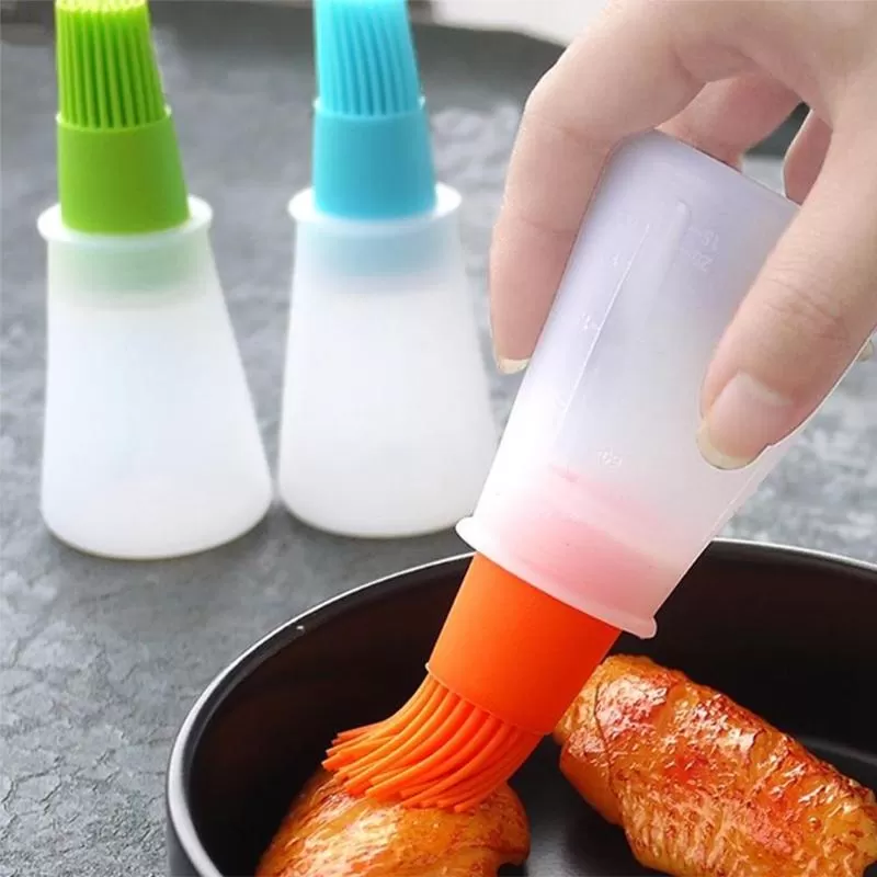 Kitchen Oil Brush Barbacoa Storage Bottles Silicone Oil Bottle with Brush for Barbecue Cooking Baking Pancake BBQ Tools