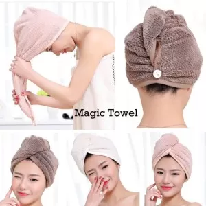 1 pc Hair Towel Wrap Turban Microfiber For Women & Girl