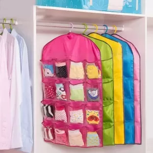 16 Pockets Over The Door Shoe Organizer Non-woven Fabrics Storage Bag Hanging - 4 Pcs