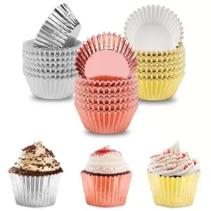 162Pcs/Lot Silver Aluminium Foil Cup Cake Disposable Muffin Liners Baking Paper Cup Wrapper Paper Wedding Birthday Muffin Molds Cake Tools