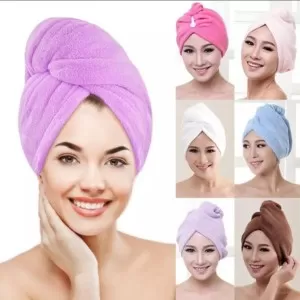 1PC Microfiber Hair Fast Drying Dryer Towel Bath Wrap Hat Quick Cap Turban Dry Quick Drying Lady Household Bath Tool