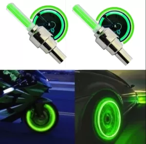 2 Pcs Led Glow In The Dark Flash Waterproof Bicycle Accessories Wheel Tire Valve Cap Car Lights Tire Lamp For Car Motorcycle Bicycle