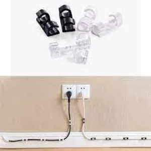 20 PCS Cable Management Organizer Desktop & Workstation Clips Cord Holder USB Charging Data Line Winder ABS Self-Adhesive Plastic Ties Holder Clip