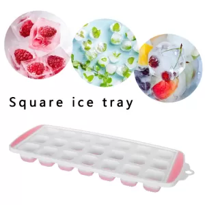21 Grids Ice Cube Tray Silicone Plastic Reusable Ice Cubes Mold Square Shape DIY Fruit Ice Cream Maker Silicone Bottom
