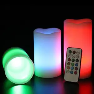 LED Remote Controlled Candles - 3 Pcs
