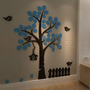 DIY 3D 2mm Acrylic Tree Shape Wall Design (48x48 Inches)