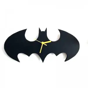 Batman Curvy Design DIY 3D 2mm Acrylic Wall Clock (15*9.5 inches)
