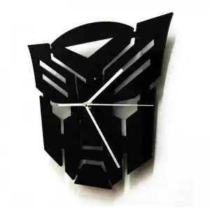 Transformers Design DIY 3D 2mm Acrylic Wall Clock (12*10 Inches)