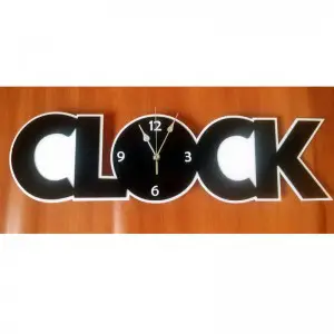 Black Color CLOCK Alphabets DIY 3D 2mm Acrylic Wall Clock (24*10 inches)