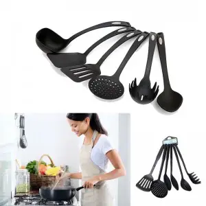 Pack of 6 Non-Stick Plastic Kitchen Cooking Utensils