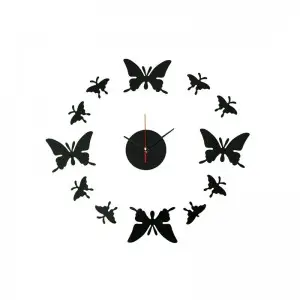 Butterfly Design DIY 3D 2mm Acrylic Wall Clock (24*24 inches)