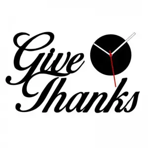 Give Thanks DIY 3D 2mm Acrylic Wall Clock (16*12 inches)