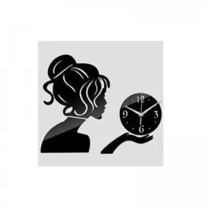 Girl With Clock DIY 3D 2mm Acrylic Wall Clock (20*12 inches)