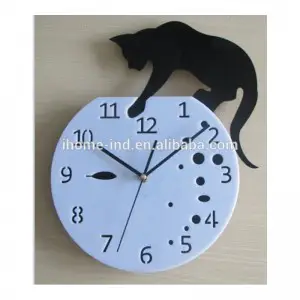 Kitty On The Clock DIY 3D 2mm Acrylic Wall Clock (16*12 inches)