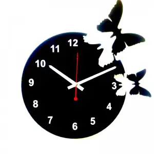 Black Flying Butterflies Decent Design DIY 3D 2mm Acrylic Wall Clock (15*15 inches)