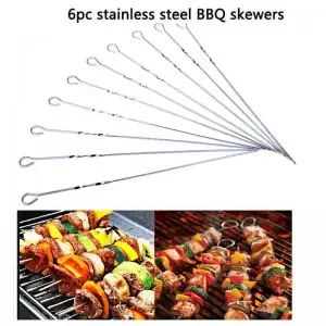 Pack of 6 Metal Handle Barbecue Sticks(GM)