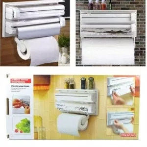 3 In 1 Triple Paper Dispenser Tissue Paper Foil Paper Cling Cutter Kitchen Tool