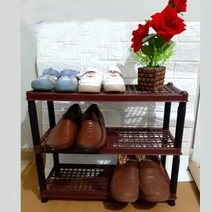 3 Layers Plastic Shoe Rack Kitchen Stand Lightweight Shoe Organizer Entryway Hallway Closet