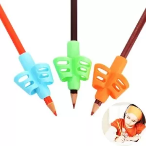 3Pcs / Set Children Pencil Holder Tools Silicone Two Finger Ergonomic Posture Correction Tools Pencil Grip Writing Aid Grip Correction School Supplies
