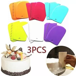 3PCS Set Plastic Cake Spatula, Dough Knife, Cake Decorating Spatula, Fondant Cream Spatula, Pastry Softer Tool
