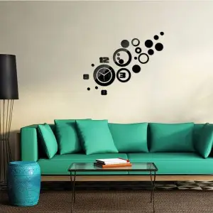 Bubbles Round Shape Bubbles Round Shape Acrylic Wall Clock (30*16 Inches)