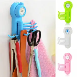 Multipurpose Kitchen Bathroom Wall Hanging Small Objects Hanger with Six Claw Hook
