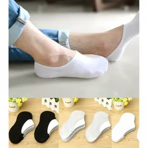 Mens Cotton Low Cut Loafer Liner Non Slip Socks (Pack of 6)