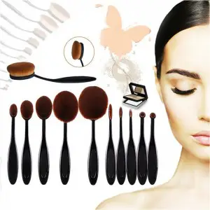 Oval Make-up Brush Set (10 Pcs)