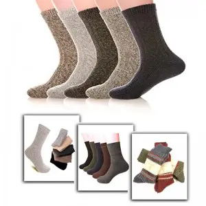 Long Warm Winter Socks (Pack of 12)