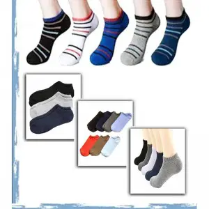 Multicolored Cotton Branded Ankle Socks for Men (12 Pack)