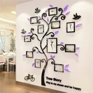 Tree of Life (Medium) (Purple) DIY 3D 2mm Acrylic Wall Art (40*40 inches)