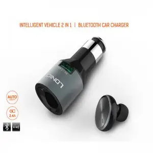 LDNIO 2 in 1 5V 2.4A USB Car Charger and Wireless Bluetooth V4.0 In-ear Earphone