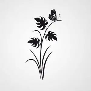 Floral Tendril Leaves Floral Deco Butterflies DIY 3D 2mm Acrylic Wall Art (48*24 inches)