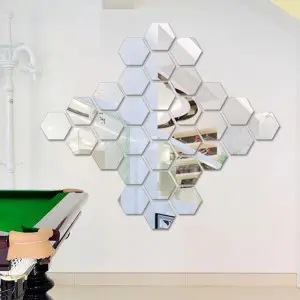 Hexagonal 3D Mirror DIY 2mm Acrylic Wall Art (36*36 Inches)