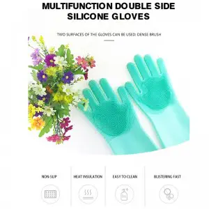 Silicone Magic Cleaning Gloves With Wash Scrubber (Pair)