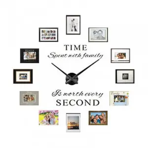 Real Family Frame 2mm DIY 3D Acrylic Wall Clock (42*42)