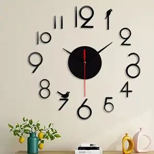 Bird With Stylish Numbers DIY 3D 2mm Acrylic Wall Clock (36*36 inches)