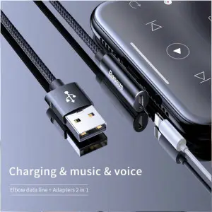Baseus Rhythm Bent Connector Audio and Charging USB Cable (Original)