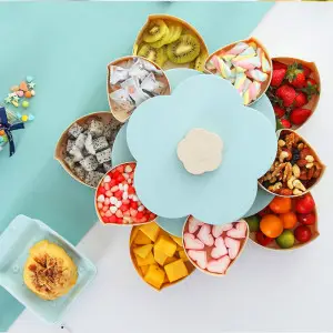 Rotating Flower Petal Snacks Holder Tray for Dry fruits and Snacks
