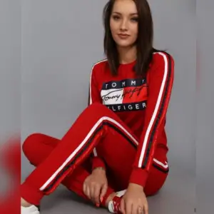 Women Sporting Stripes Classic Tracksuit (Red)