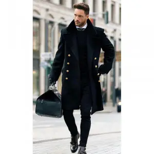 Winter Fleece Long Coat For Men - HM
