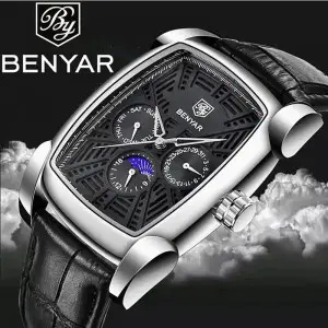 BENYAR Square Edition Black Dial & Strap Wrist Watch (BY-1122)
