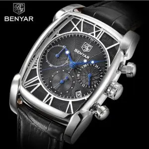 BENYAR Square Edition Black Dial & Strap Wrist Watch (BY-1020)